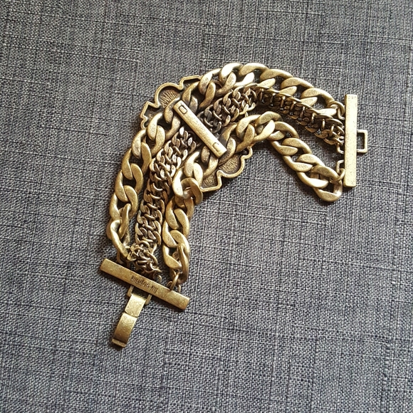 Lia Sophia Rhinestone Pearl Gold 3 Link Chain - Picture 2 of 3